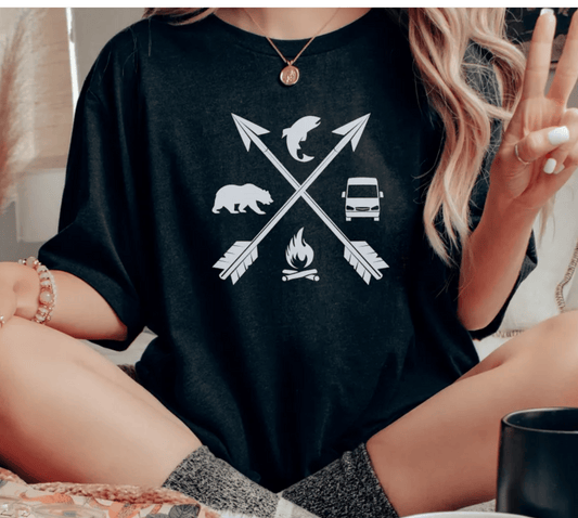 Adventure On Campervan T Shirt - Sew Cush