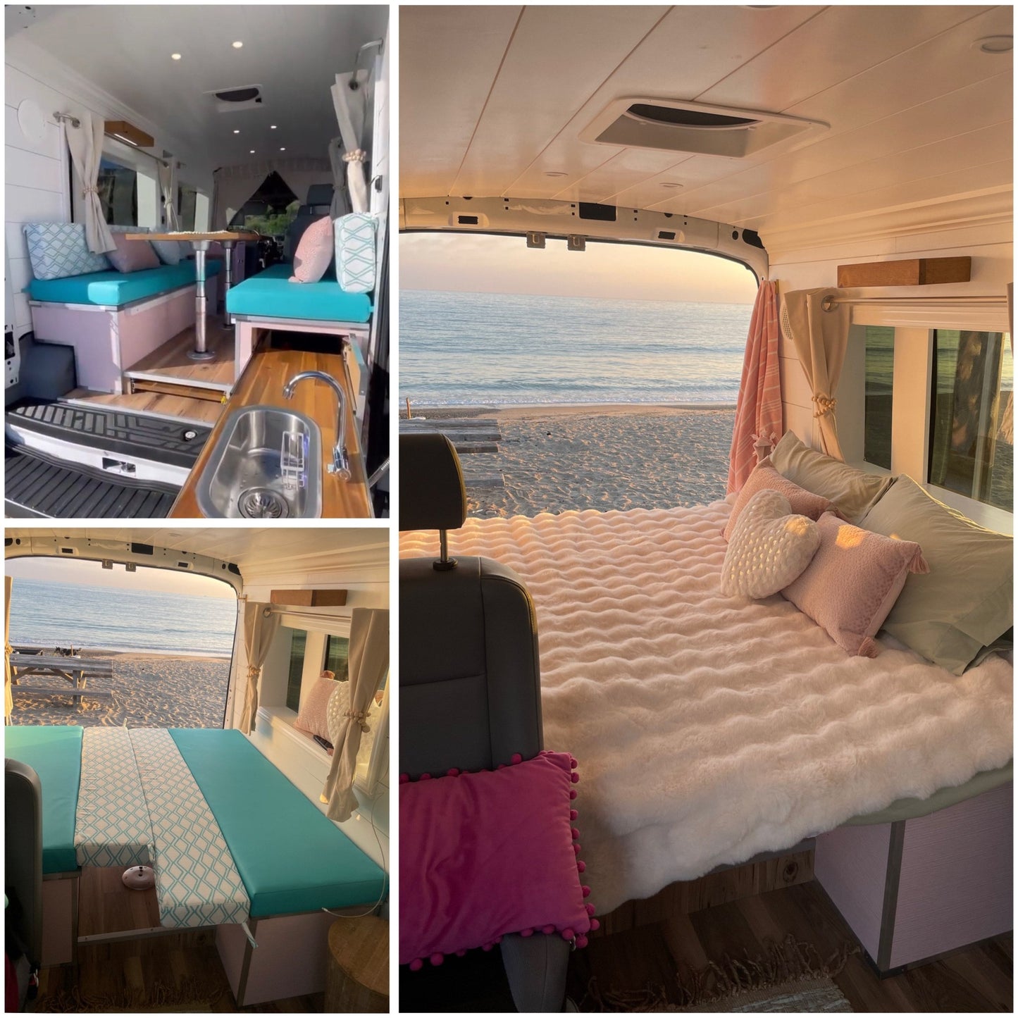 Van life cushions for dinettes and benches, custom made for Sprinter and Transit vans