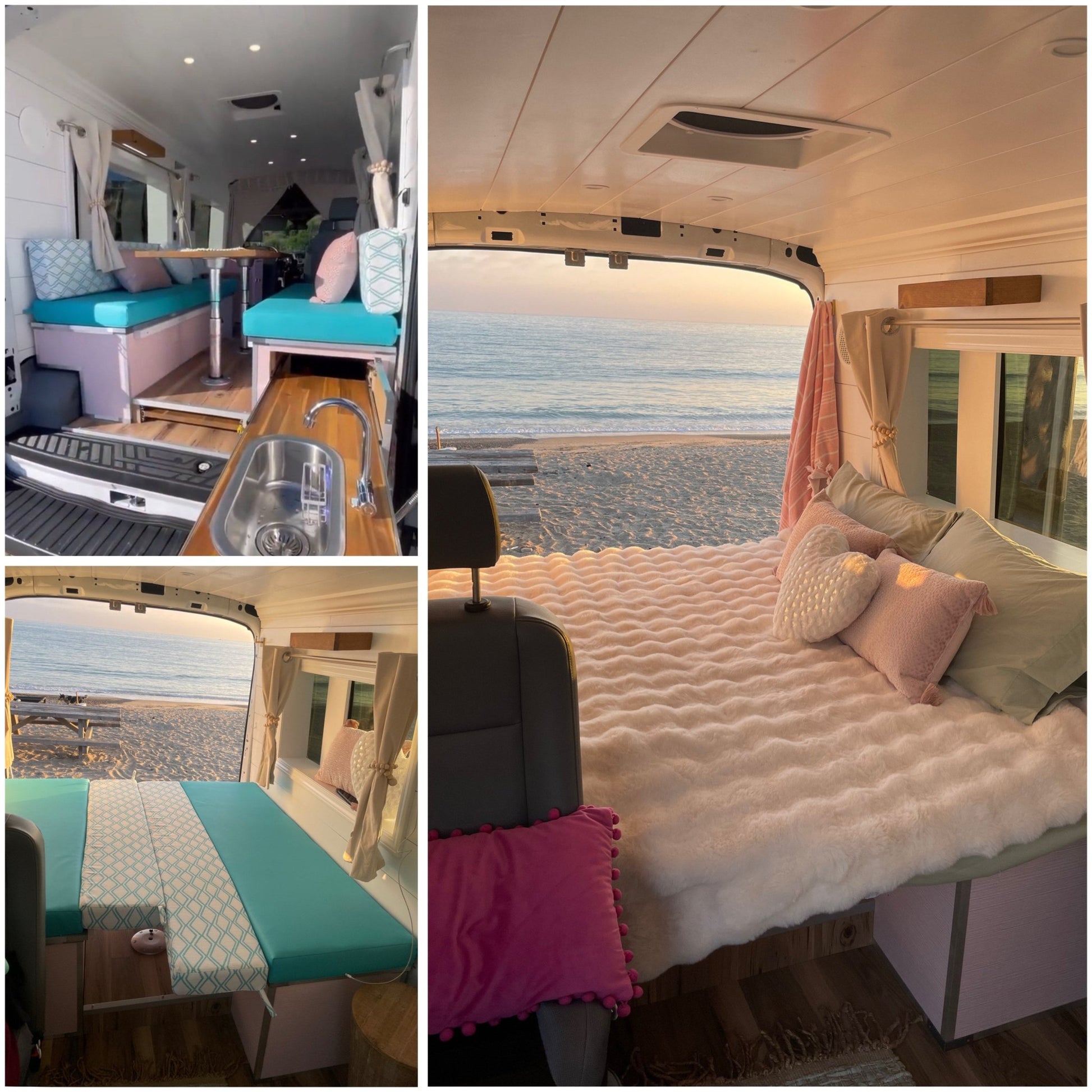 Van life cushions for dinettes and benches, custom made for Sprinter and Transit vans