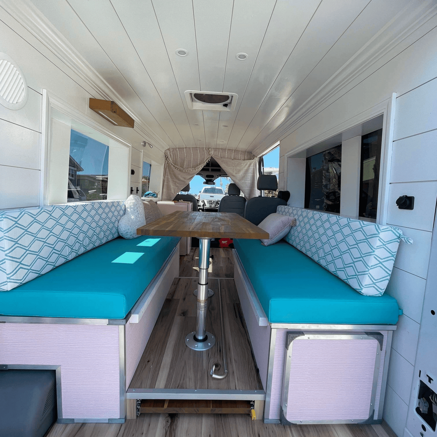 Handcrafted RV cushion covers in durable, water-resistant fabric