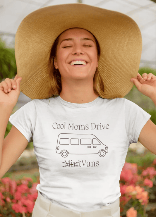 Cool Moms Drive Vans T Shirt - Sew Cush