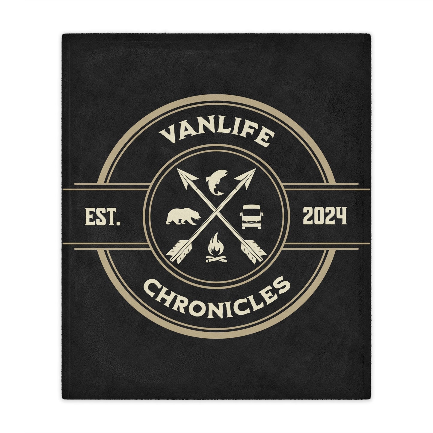 Vanlife Chronicles Fleece Blanket - Customizable Date - Sew Cush