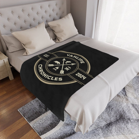 Vanlife Chronicles Fleece Blanket - Customizable Date - Sew Cush