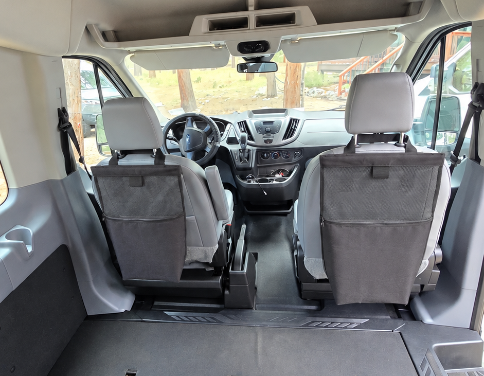 Black seatback laundry mesh storage bags