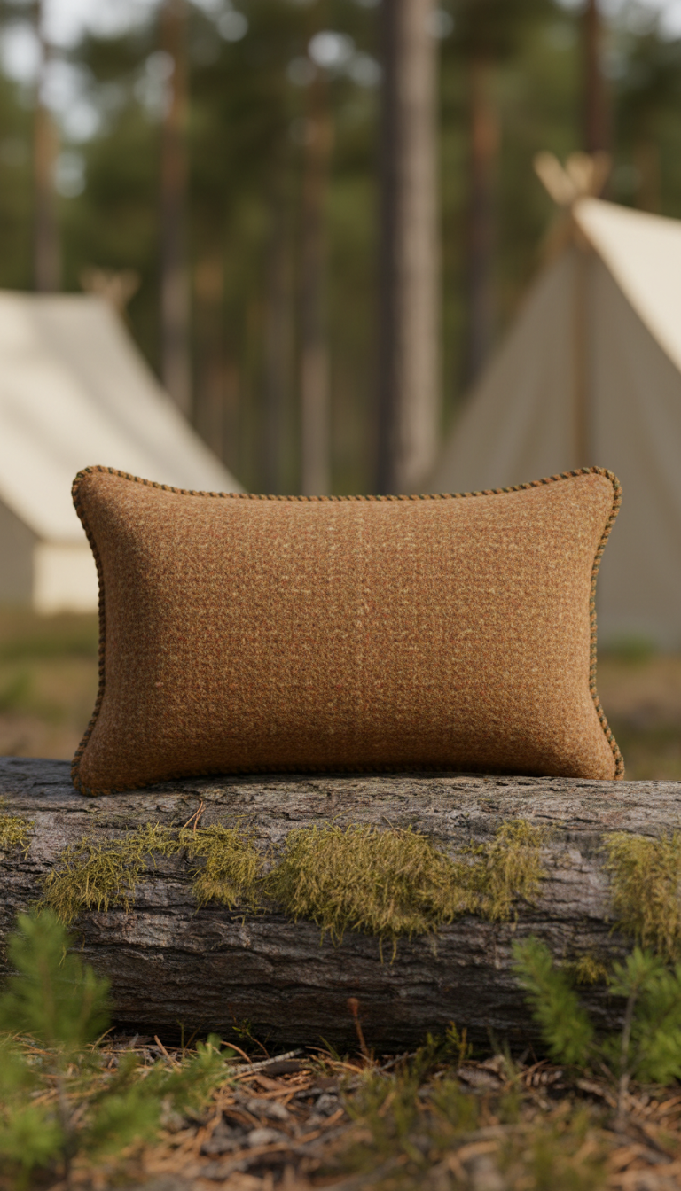 Chestnut Brown Wool Camp Cushion