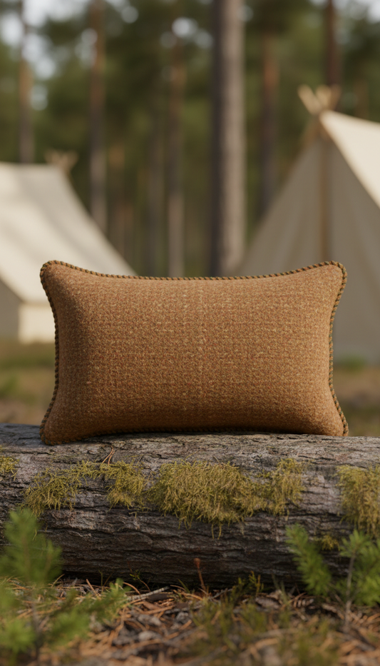 Chestnut Brown Wool Camp Cushion