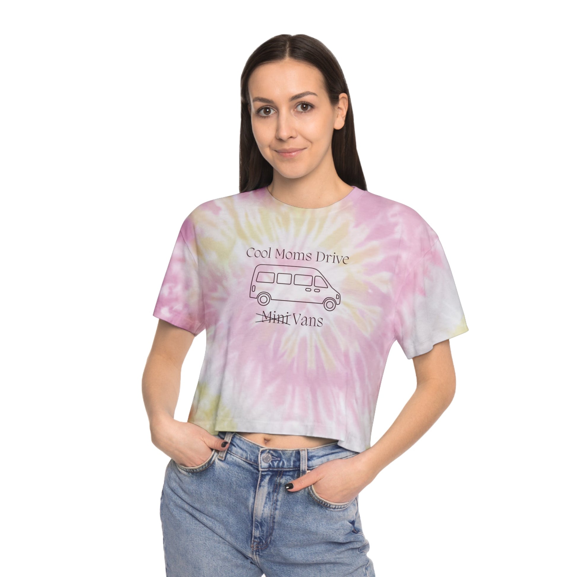 Cool Moms Drive Vans Women's Tie - Dye Crop Tee - Sew Cush